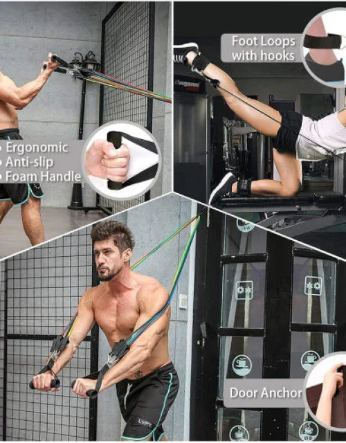 11 Pieces Gym Power Resistance Bands Set for Workout